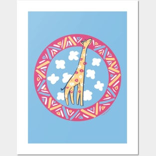 Giraffe - Jungle Friends tribal inspired design for giraffes lovers Posters and Art